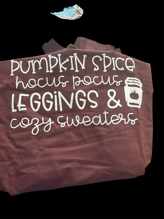 Pumpkin spice, Hocus Pocus,leggings and cozy sweater george brand