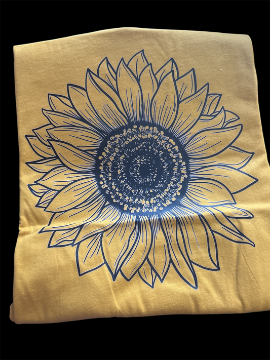 Sunflower outline bella canvas tee