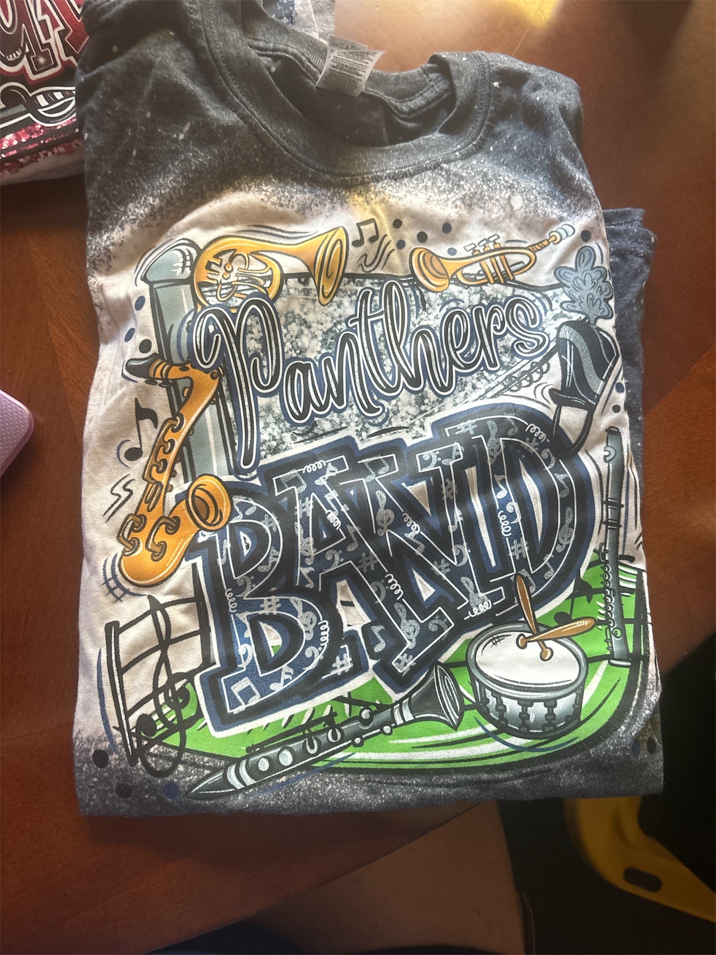 Panthers band bleached gildan softstyle