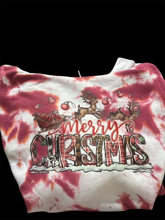 Merry Christmas tye dye hoodie