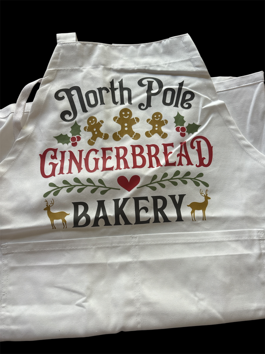 North Pole Gingerbread bakery apron