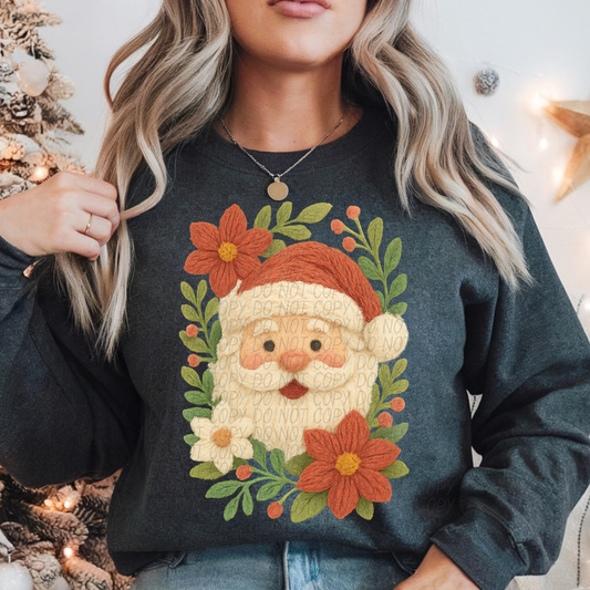 Faux yarn Mr Claus flowers