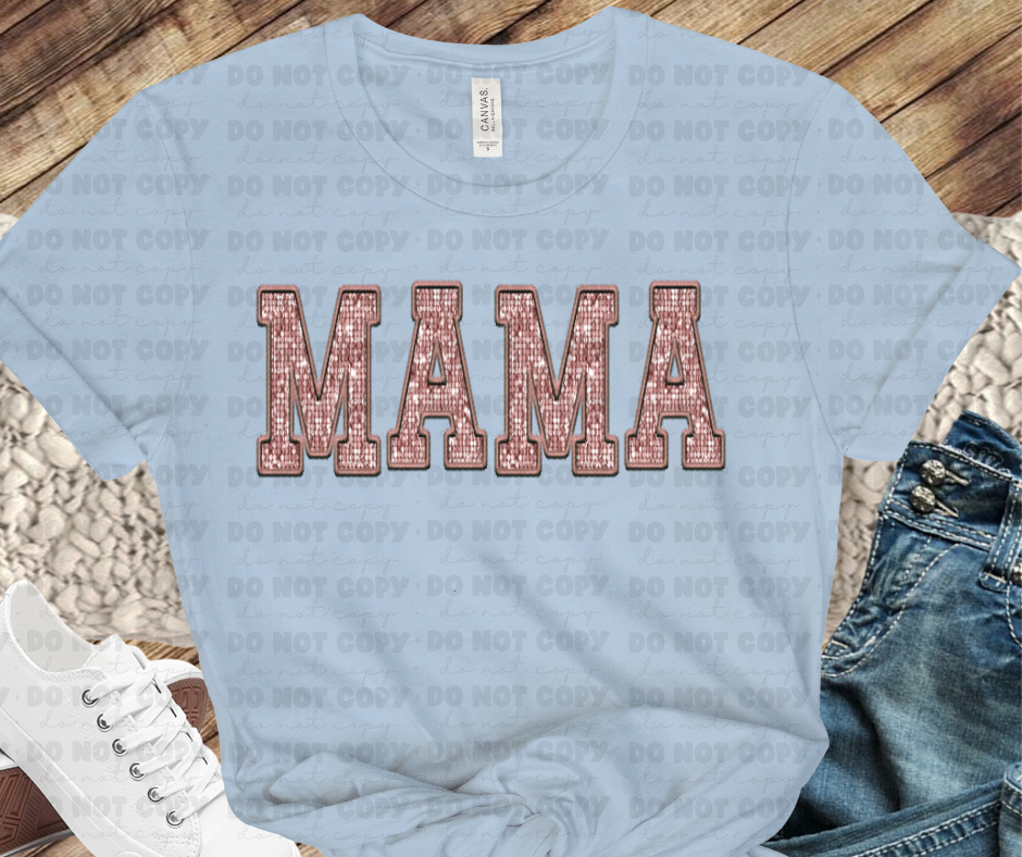 Mama (floral faux embroidery)