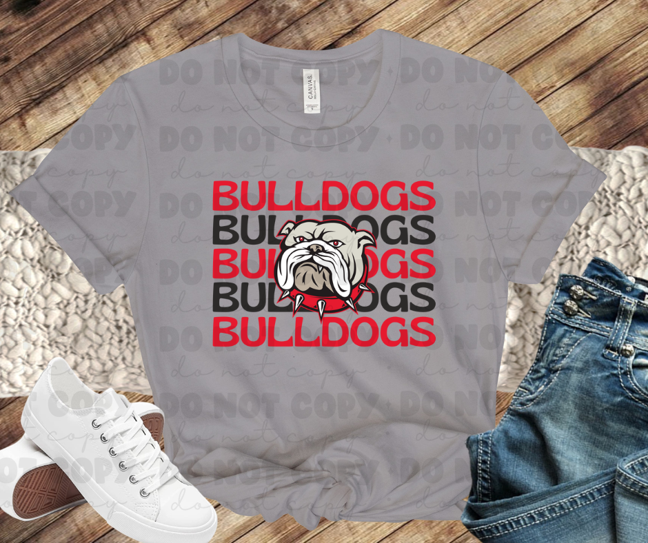 Bulldogs Stacked (red and black)