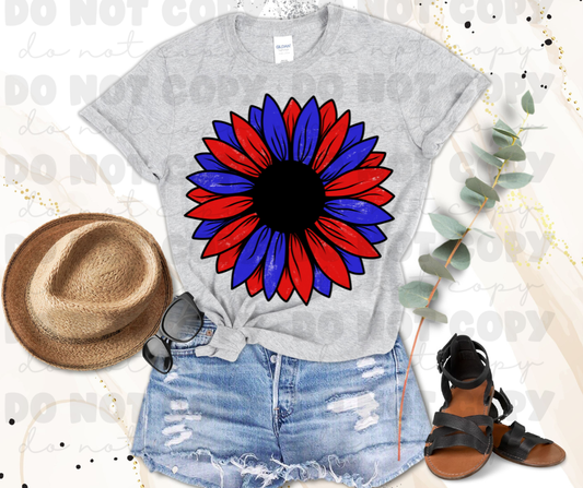 Sunflower Red White and Blue