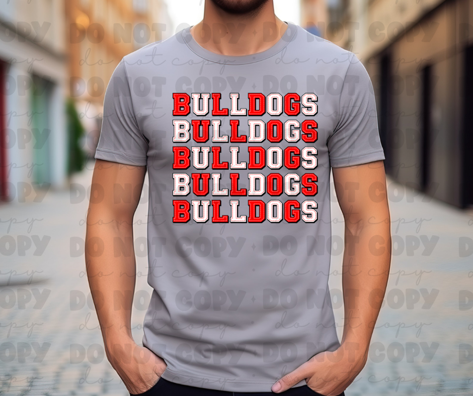 Bulldogs Stacked (red and white)