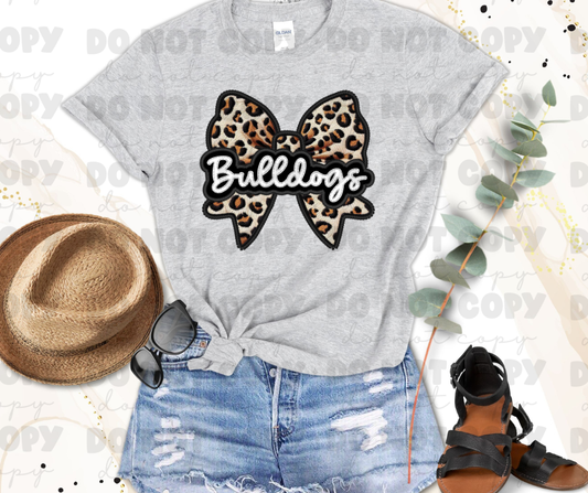 Bulldogs Leopard Bow