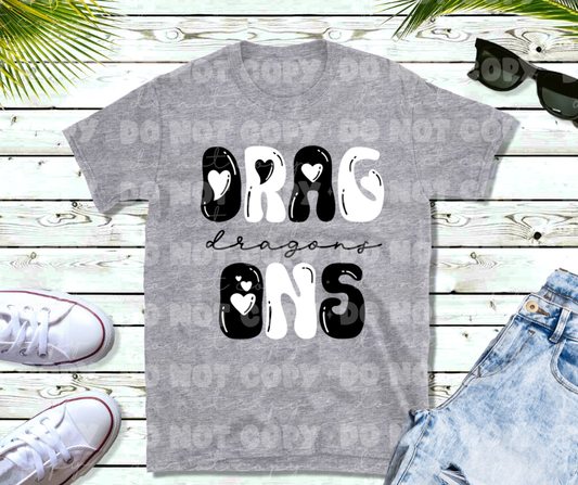 Dragons Bubble Letters Retro