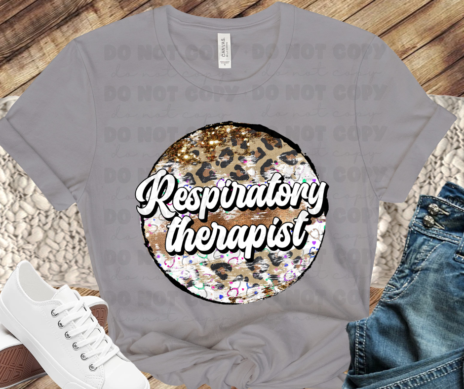 Respiratory Therapist circle leopard