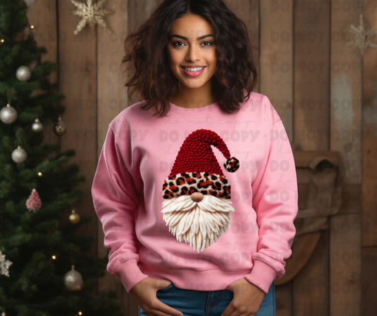 Yarn gnome with santa hat