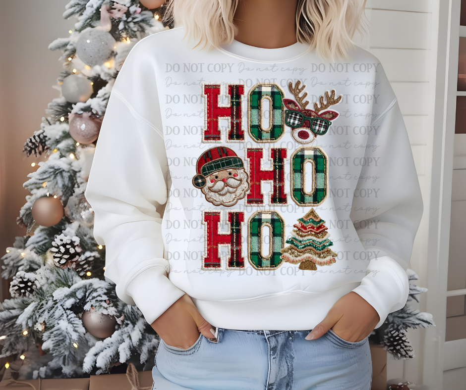 Ho Ho Ho (reindeer , santa, tree)