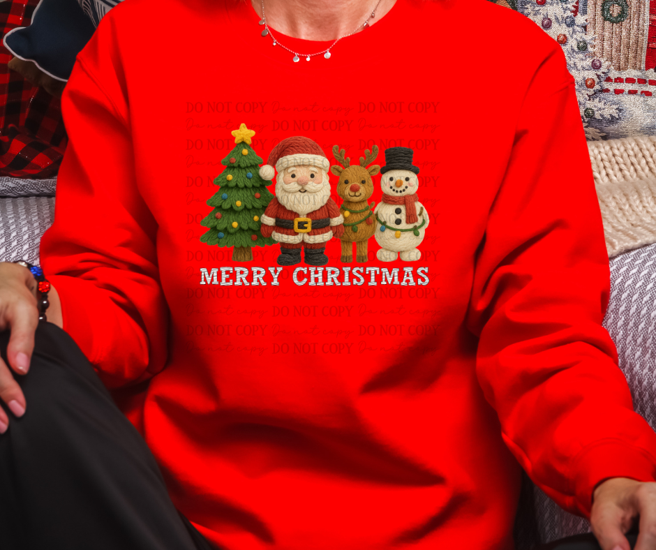 Merry Christmas(tree, santa, reindeer and snowman)