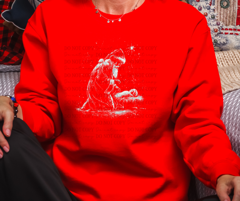 Santa and baby Jesus (1/2 tones)