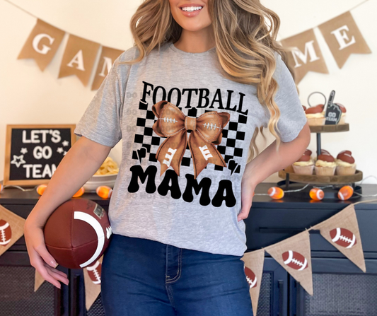 Football Mama Checkered with Bow