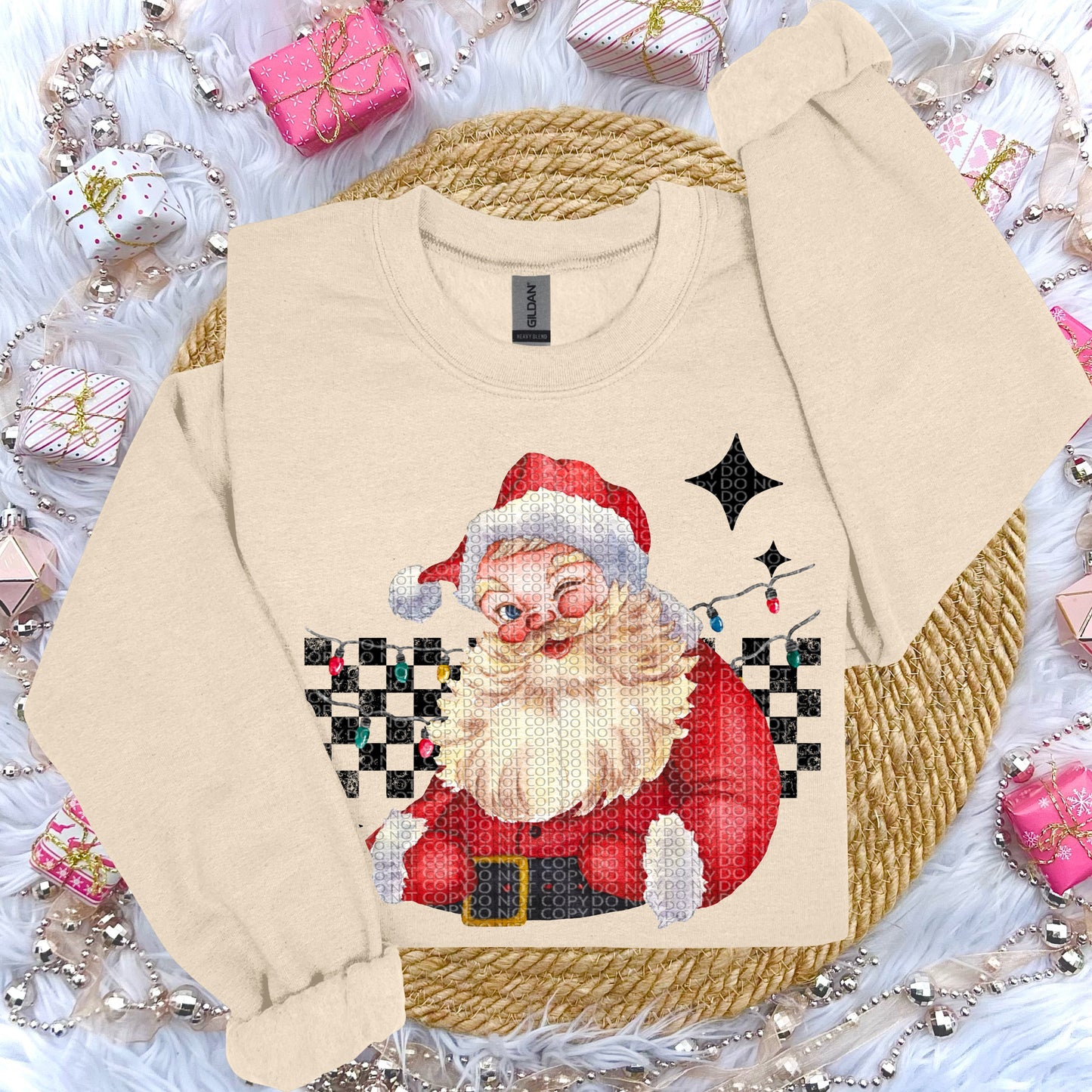 Vintage Santa checkered