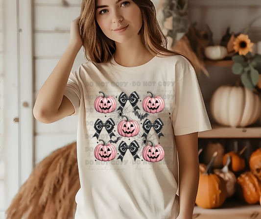 Pumpkin bows (pink and black)