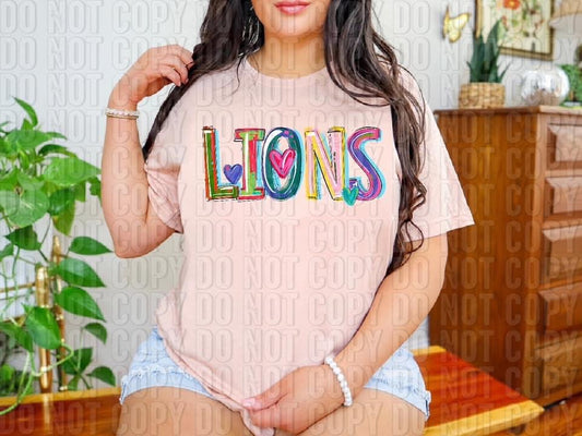 Lions multicolor hearts