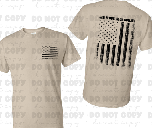 Red neck blue collar with front pocket