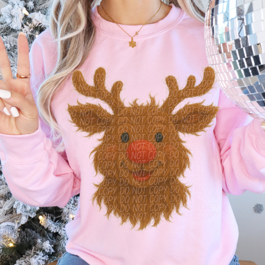 Faux yarn reindeer fluffy